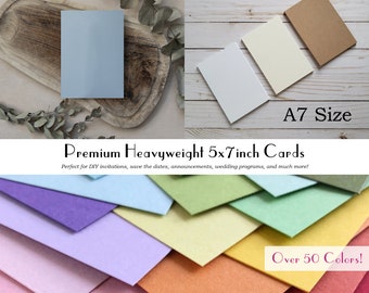 A7 Matte Finish Heavyweight Cards, 5x7 Inch Cover Weight Paper, DIY Wedding Invitations, Matte Paper for Card Making, Wedding Supplies
