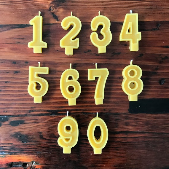 Beeswax Birthday Candles Numbers 1 2 3 4 5 6 7 8 9 0 Etsy