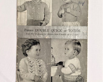 8-Ply Double Knit Jumpers PATONS Knitting No Jerseys 624 HERDWICK 12 Classic Family Knits Pullover Zipper Jacket and Vest