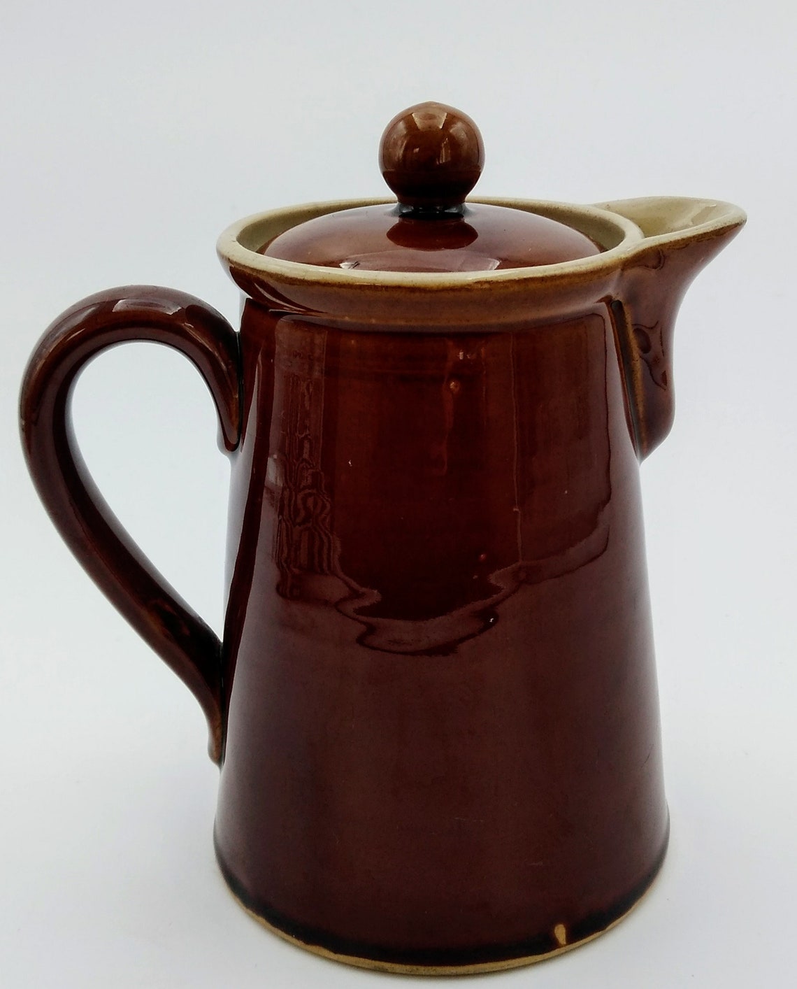 Coffee Pot Vintage Handcrafted Denby Bourne Brown Glazed Hand Etsy