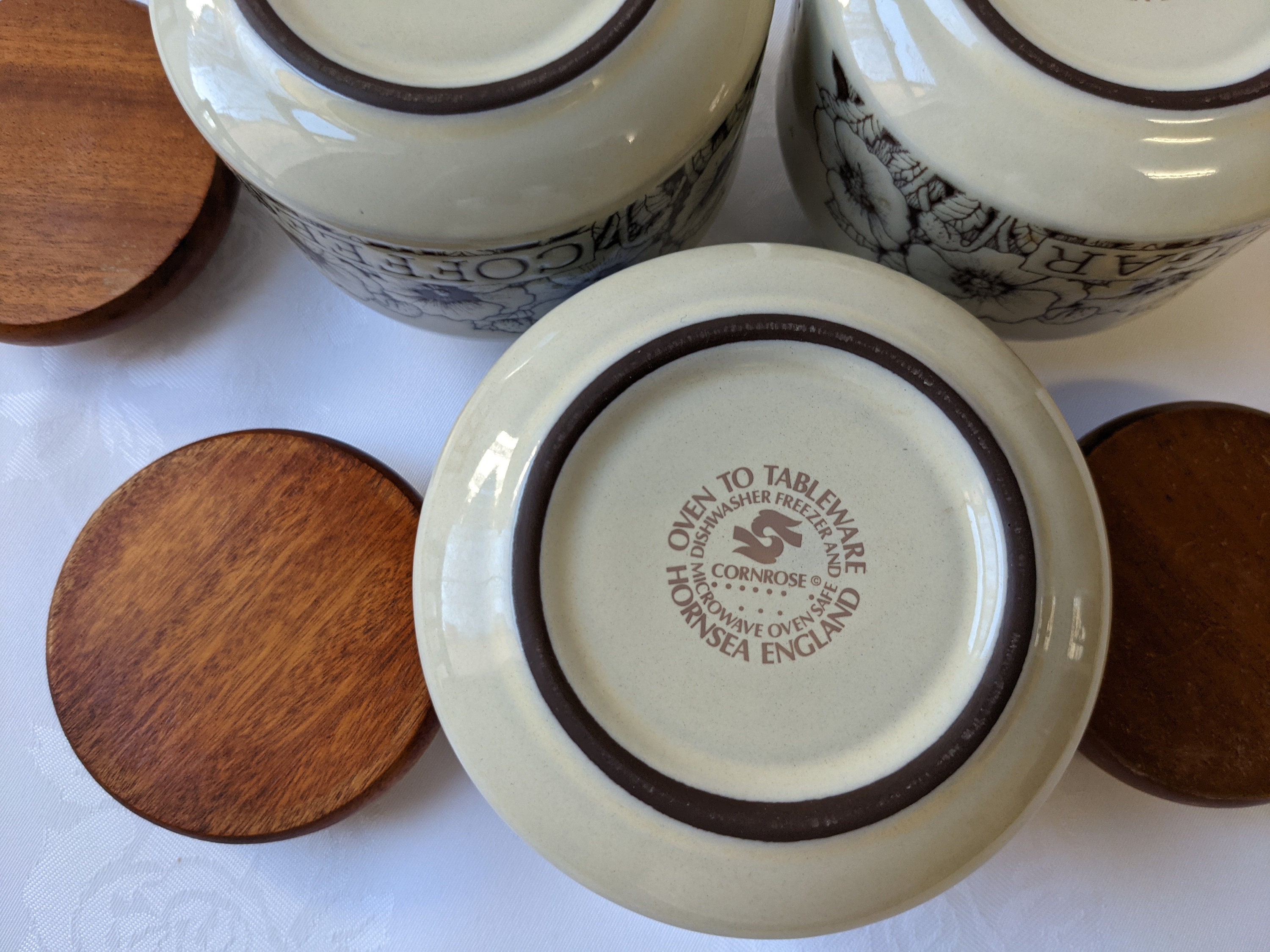 Hornsea Cornrose Tea Coffee Sugar Pots Vintage 1970s Sara Etsy UK