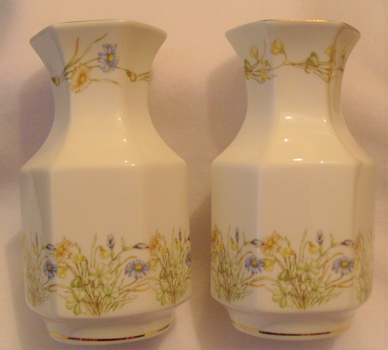2 X Connoisseur Fine Bone China Hexagonal Cream Floral Flower - Etsy