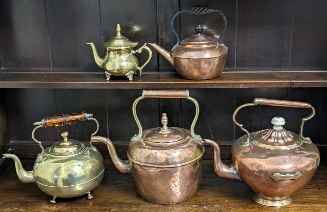Copper Kettle Vintage Brass Teapot Ornamental Kitchen Etsy UK