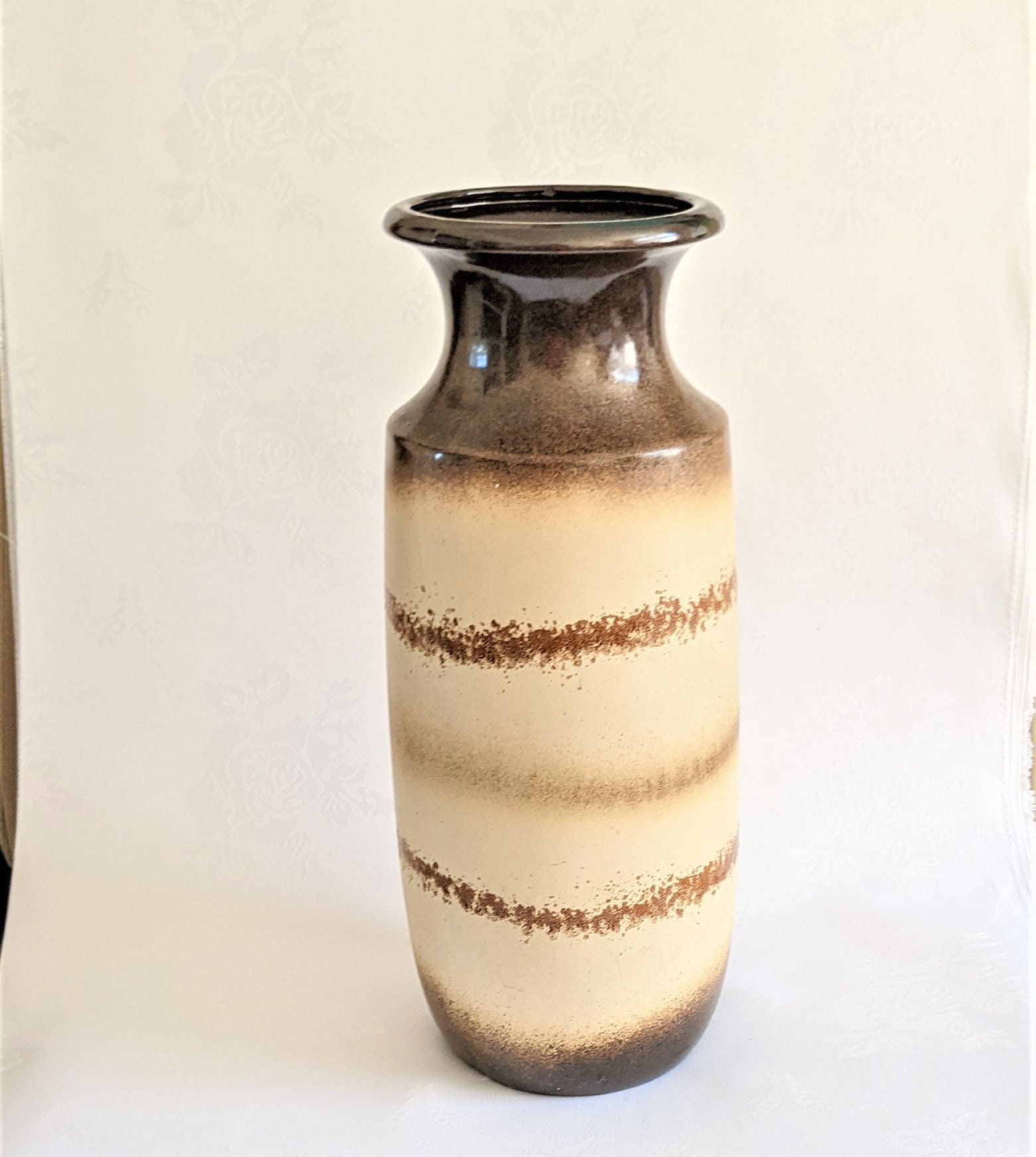 West Keramik Etsy 20 - Scheurich Israel 413 Pottery Vase 16 German Mottled Century Mid Vintage Tall