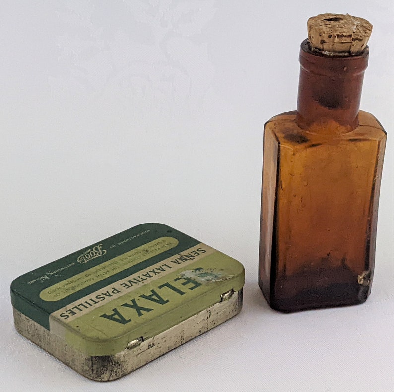 Boots Laxative Pastilles Tin & Small Glass Brown Bottle Etsy Australia