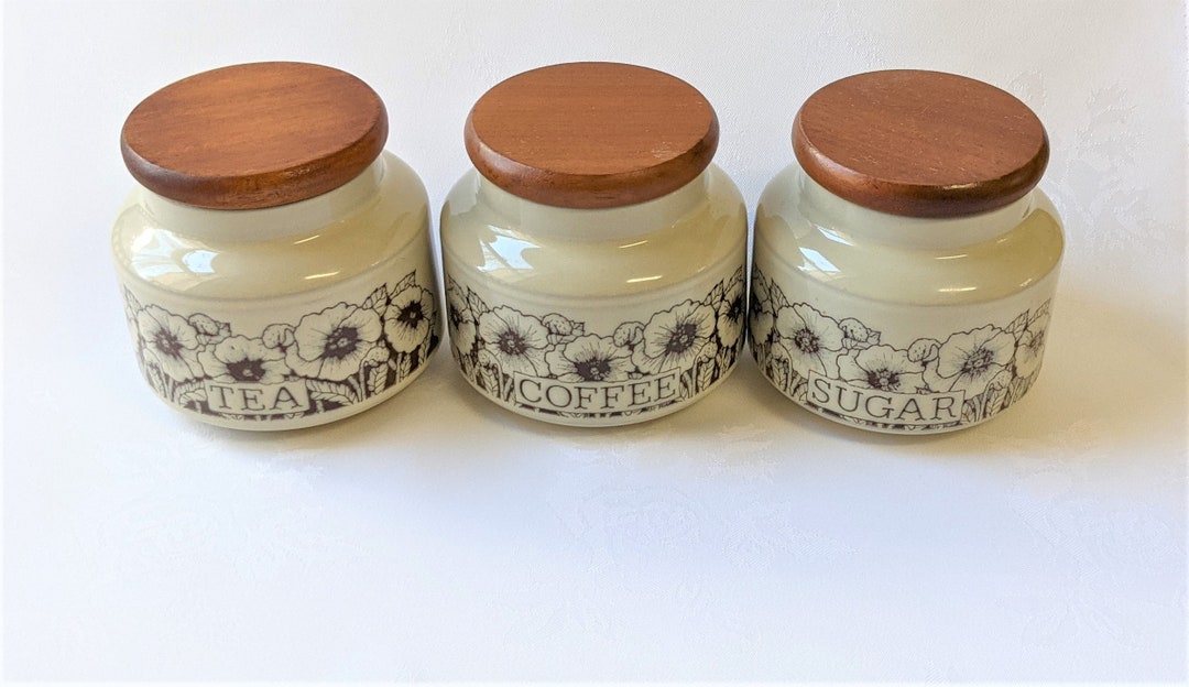 Hornsea Cornrose Tea Coffee Sugar Pots Vintage 1970s Sara Etsy UK