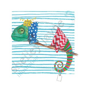 Tropical Chameleon Congratulations Celebrations Birthday Card image 2