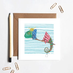 Tropical Chameleon Congratulations Celebrations Birthday Card image 1