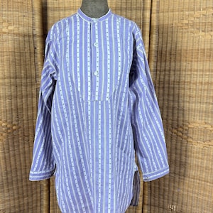 1800’s Purple Striped Men’s Collarless Dress Shirt