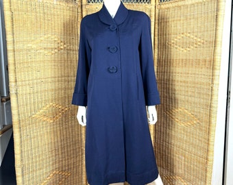 1940’s Navy Blue Gabardine Coat sz M/L As-is