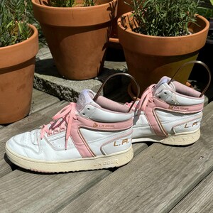Vintage 80s 90s LA Gear Pink White Iconic Brats Hightop Work Out Logo Athletic Shoes Sz 5 6 Etsy