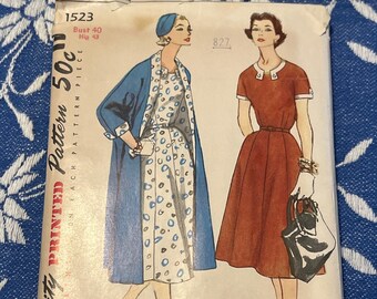 1950’s Original Simplicity Women’s Dress & Coat Pattern sz L/XL