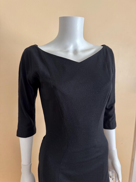 1950’s Suzy Perette Hourglass Black Wiggle Dress … - image 5