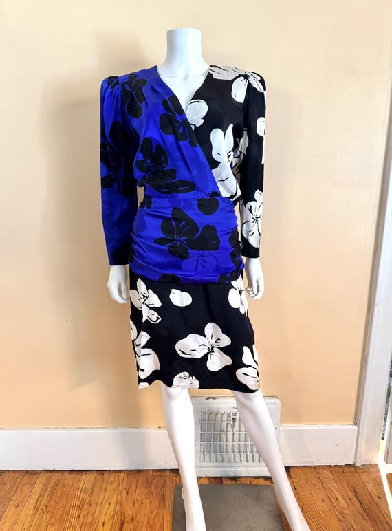 flora kung silk dress Flora Kung 80s Silk Wrap Dress Size 4
