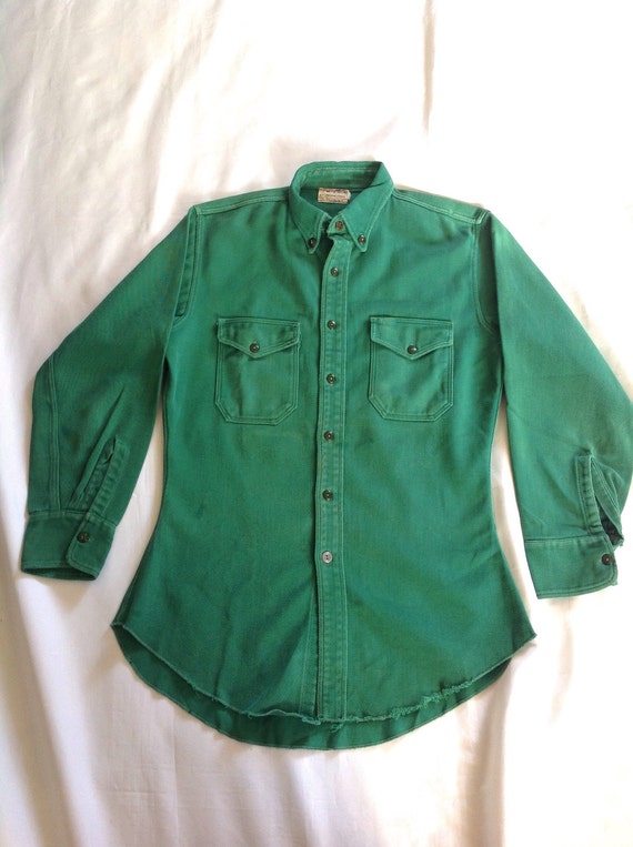 1950 Club ' s Pasadena Moto Club 1950 Heavyweight Gabardine chemise Sz. M 72e120 1950 Club ' s Pasadena Moto Club 1950 Heavyweight Gabardine chemise Sz. M 72e120