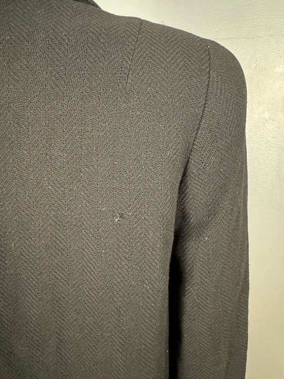 1940’s Black Herringbone Woven Wool Jacket sz M/L - image 8