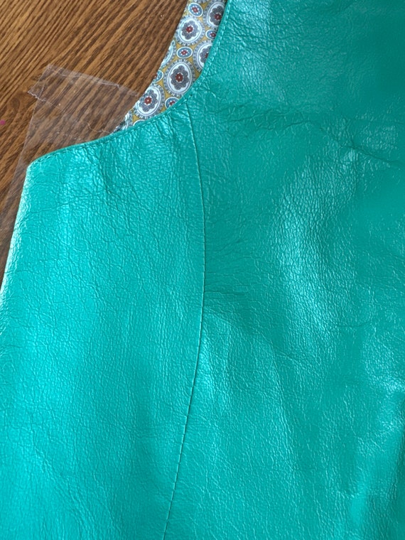 1980’s Wilson’s Aqua Leather Vest sz M - image 9