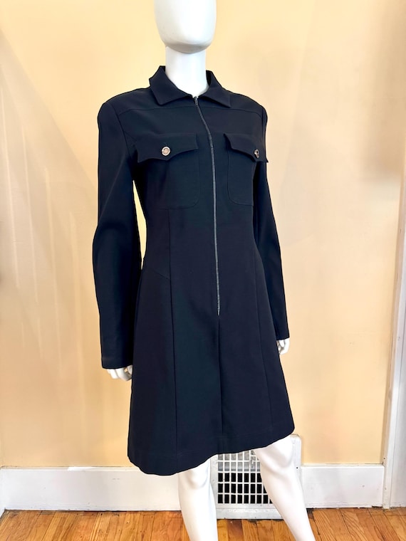 Claude Montana, State of Claude Montana Black Zip Up Dress sz L