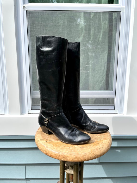 Vintage Salvatore Ferragamo Leather Riding Boots 8