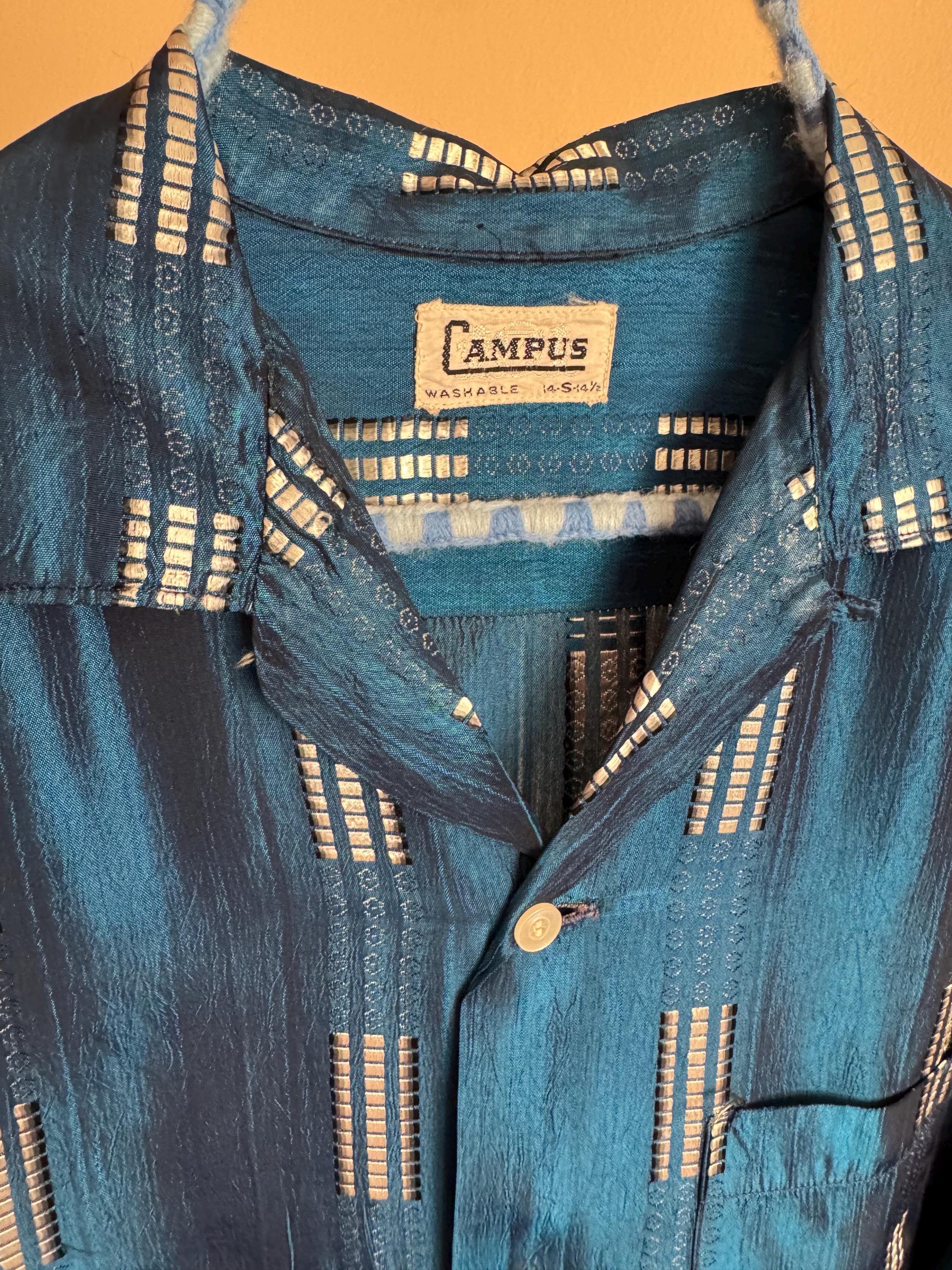 1950's Shiny Blue Rayon Campus Dress Shirt Sz S - Etsy Canada 1950's Shiny Blue Rayon Campus Dress Shirt Sz S - Etsy Canada