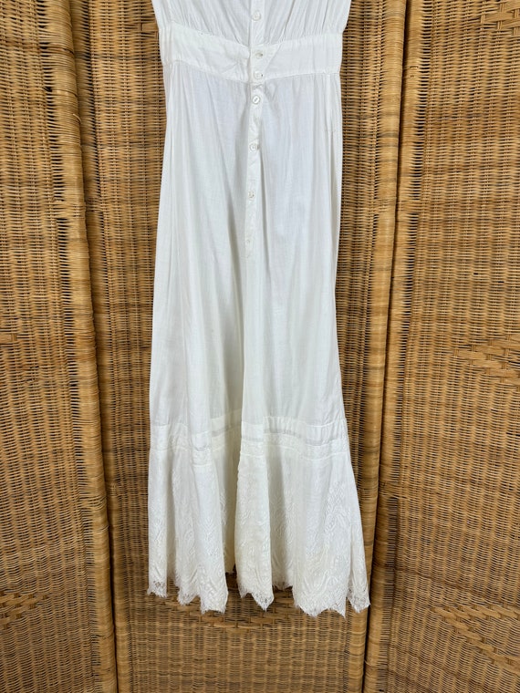 Antique Victorian White Cotton & Lace Dress XXS - image 5