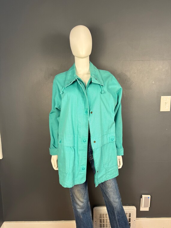 1990’s Eddie Bauer Sea Foam Green Canvas Jacket Wo