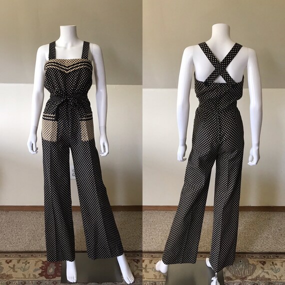 1970’s Young Edwardian Polka Dot Jumpsuit sz S/M