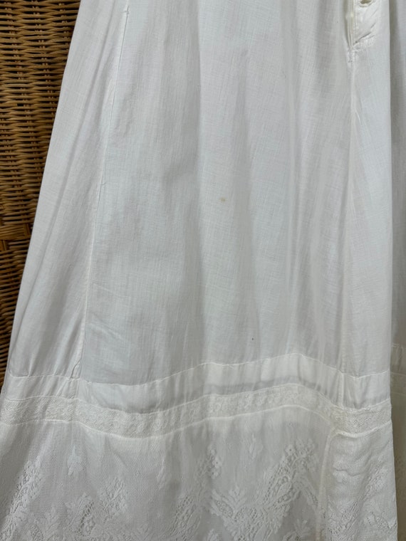 Antique Victorian White Cotton & Lace Dress XXS - image 6