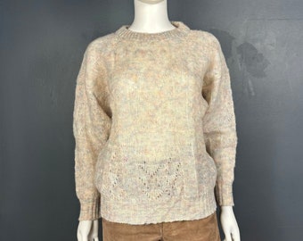 1980’s Pastel Loose Knit Light Icelandic Wool Sweater