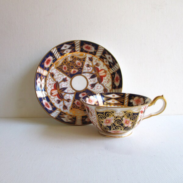 Royal Crown Derby England Imari Hand Painted Porcelain Teacup & Saucer 2451