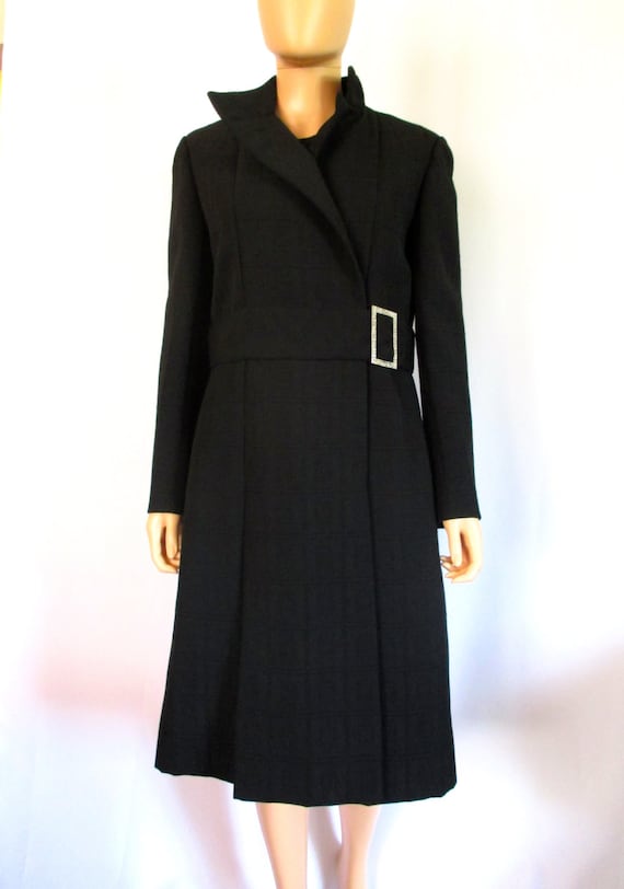 Donald Brooks 1960s Geometric Weave Coat Rhineston