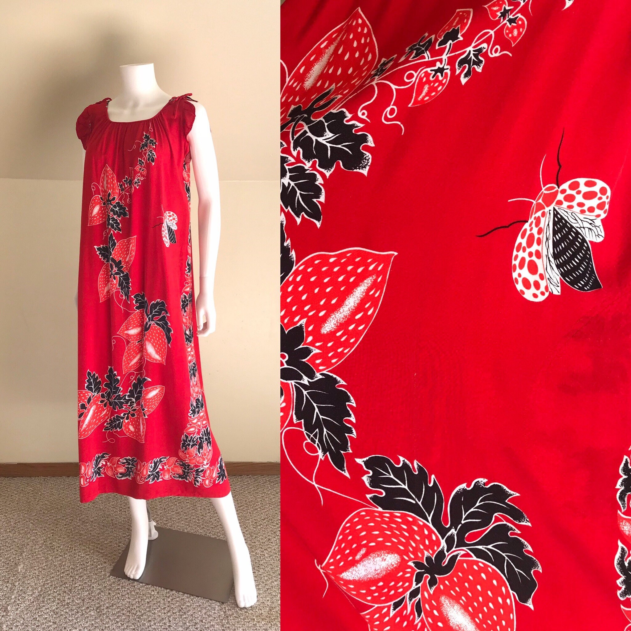 Rayon Batik Strawberry \u0026 Bug Print 