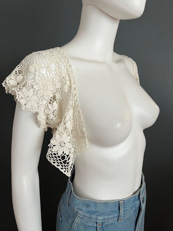 Antique Victorian Crocheted Bolero Jacket sz M/L - image 7