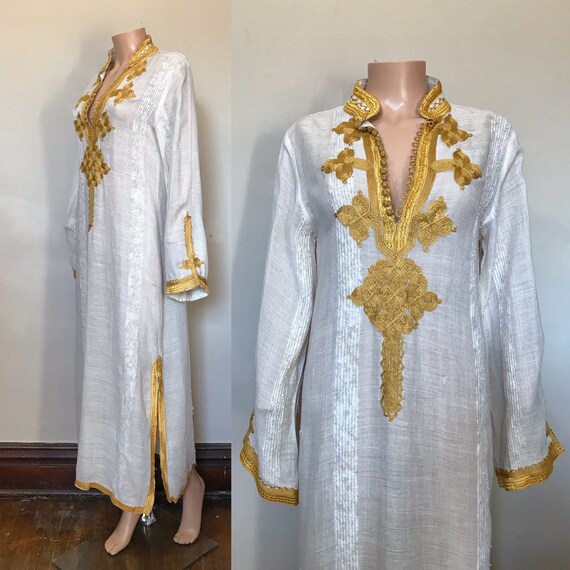 1960’s Moroccan Gauzy Semi Sheer Caftan sz M