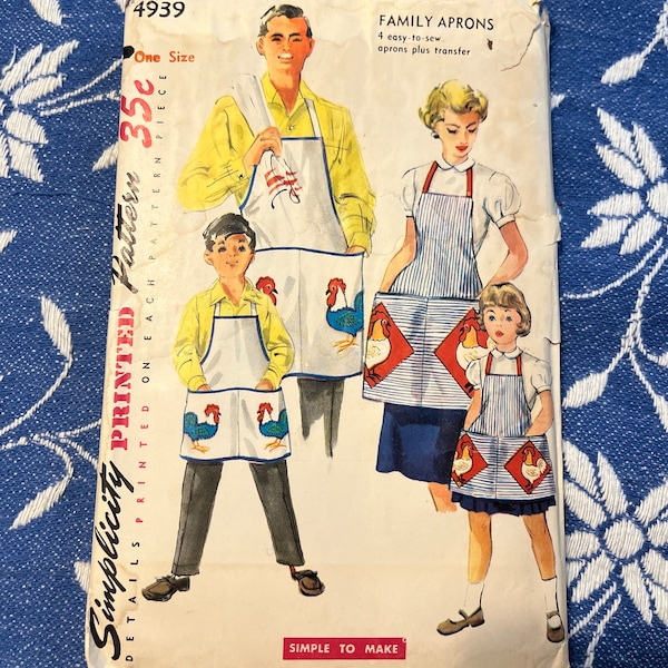 1950’s Original Simplicity Family Aprons Pattern