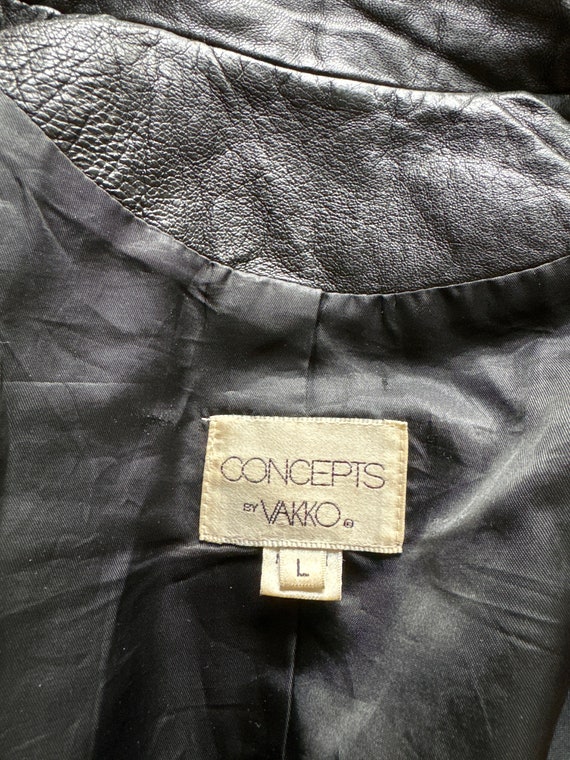 1990’s Cropped Leather Motorcycle Jacket sz L - image 6