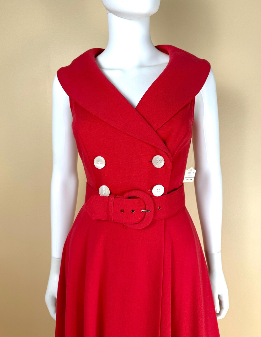 1950s Red Bandana Print Cotton Dress | XS/S