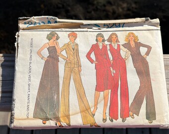 1976 McCall’s Pattern 5297 Misses Blazer, Vest, Skirt, Pants and Top