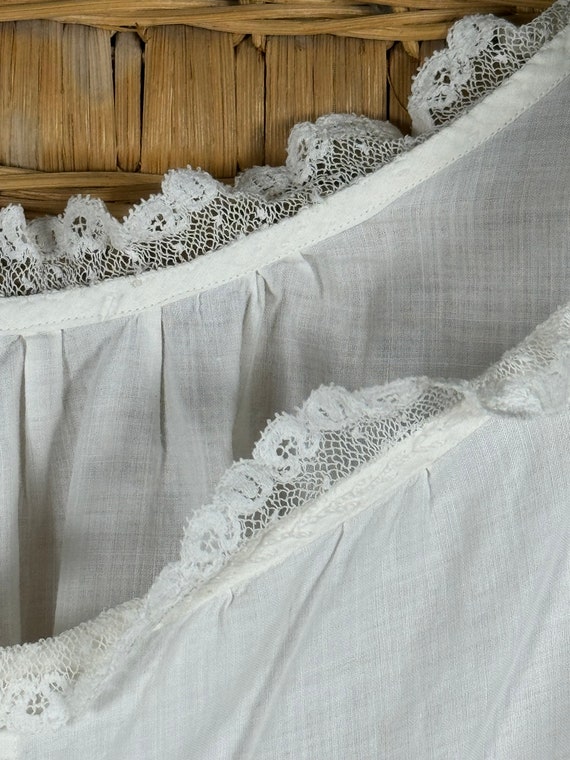 Antique Victorian White Cotton & Lace Dress XXS - image 4