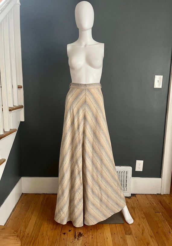 1970’s Neutral Palette Chevron Stripe Maxi Skirt 2