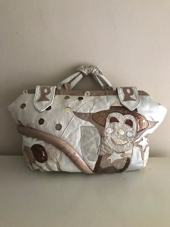 80's Patchwork Leather Clown & Balloons Bag