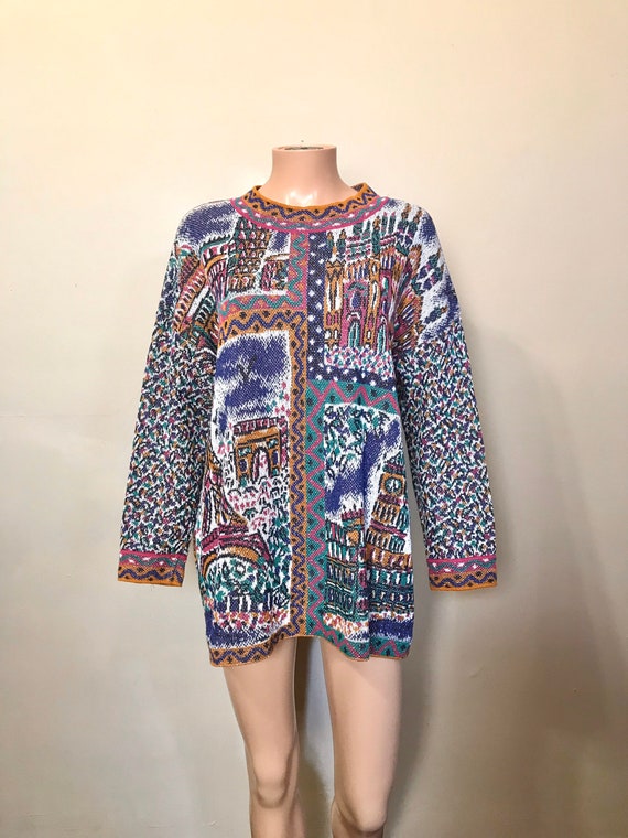 Vintage Missoni European Cities Knit Sweater sz M