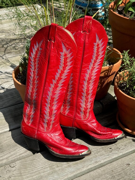 Bottes patchwork vintage Larry Mahan avec semelles flexibles confort