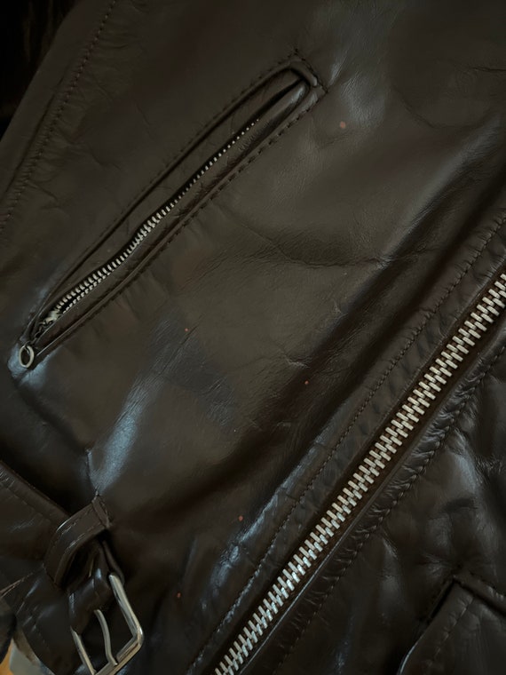 Vintage Lesco Leathers Brown Leather Motorcycle Jacket Sz 42 Vintage Lesco Leathers Brown Leather Motorcycle Jacket Sz 42