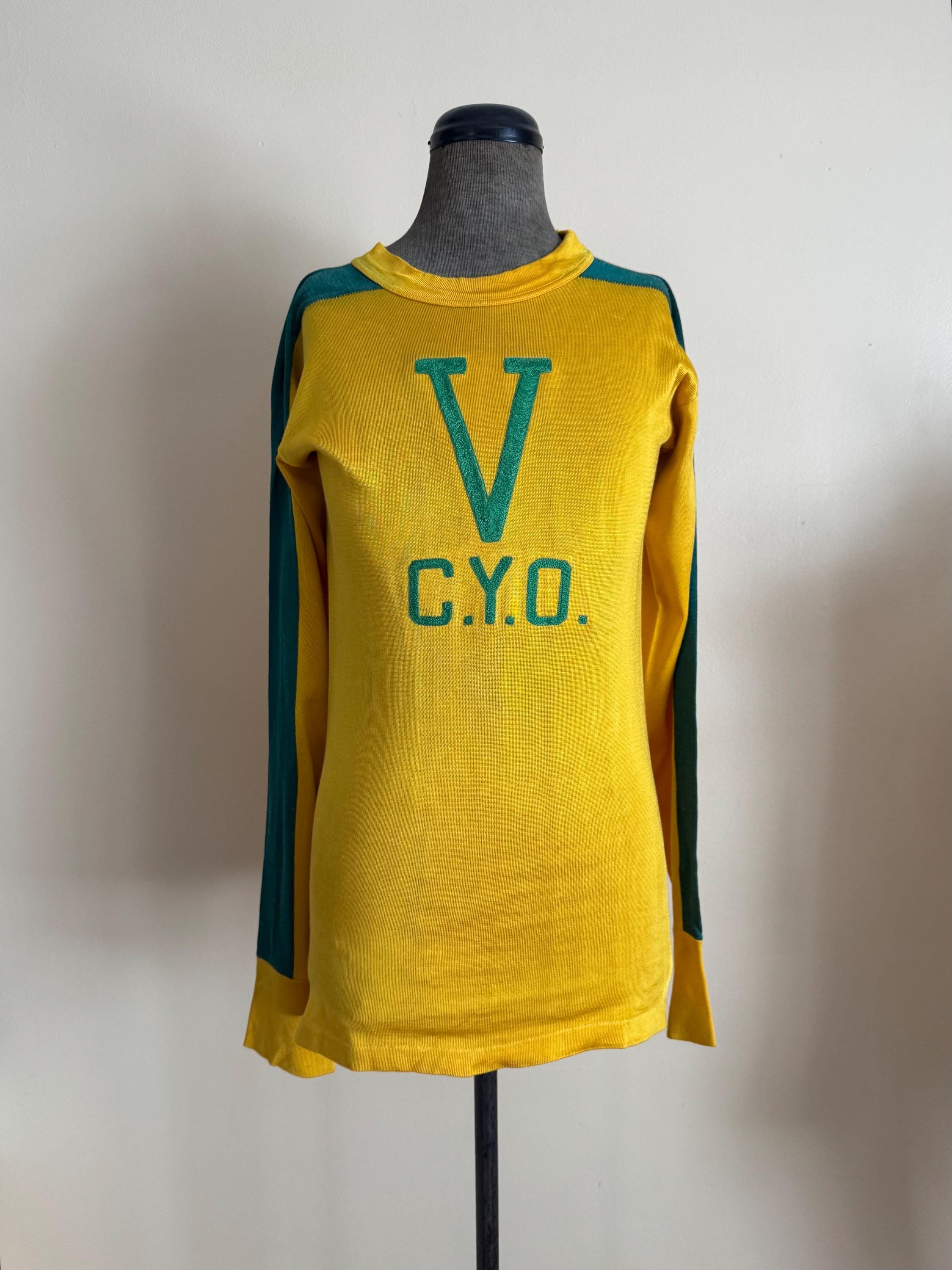 シャツ 50s powers vintage rayon football tshirt Vintage 50s 60s Cotton Athletic Sports Football Knit Jersey