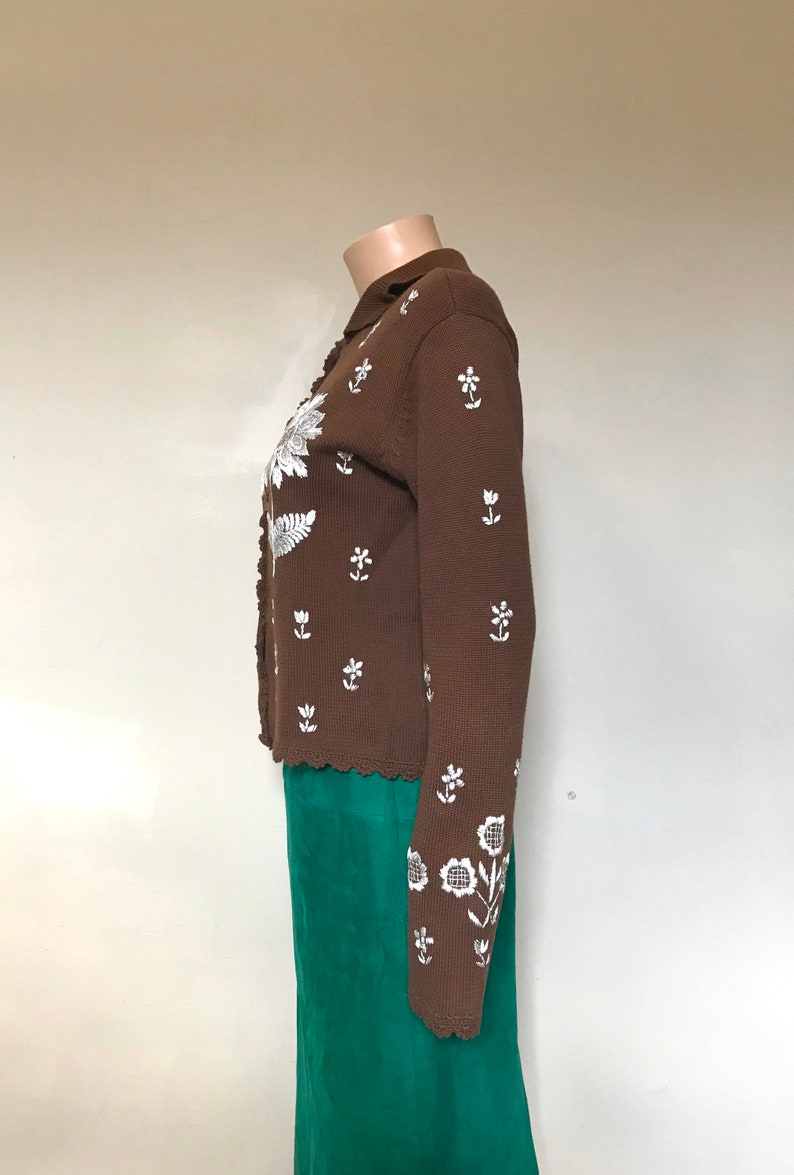 Moschino Cheap /& Chic Embroidered Cotton Knit Cardigan sz M