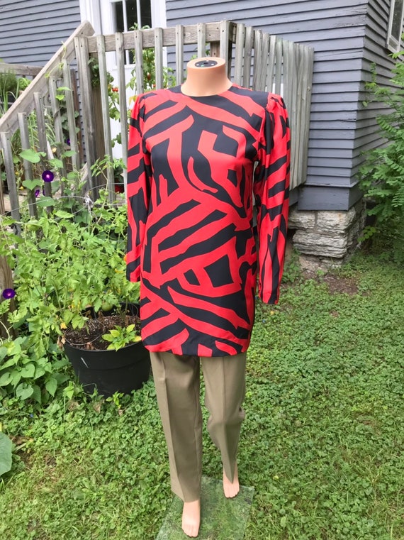 80's Hanae Mori Silk Tunic Dress sz S