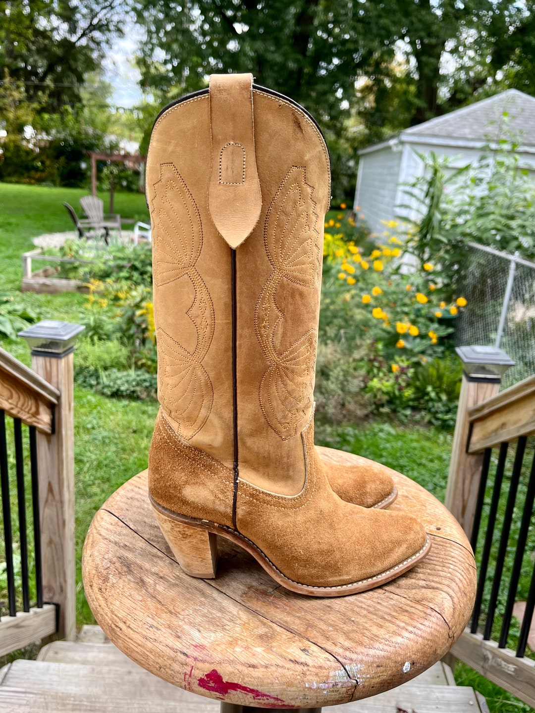 1980s-capezio-leather-western-boots-stacked-heel-boots-size-7-etsy