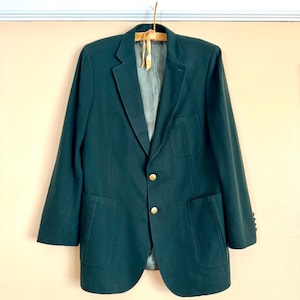 1960’s Lanvin Paris Forest Green Men’s Suit Jacket sz XL