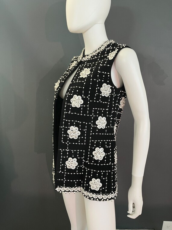 1960’s Lilli Ann Knit Beaded Vest - image 4